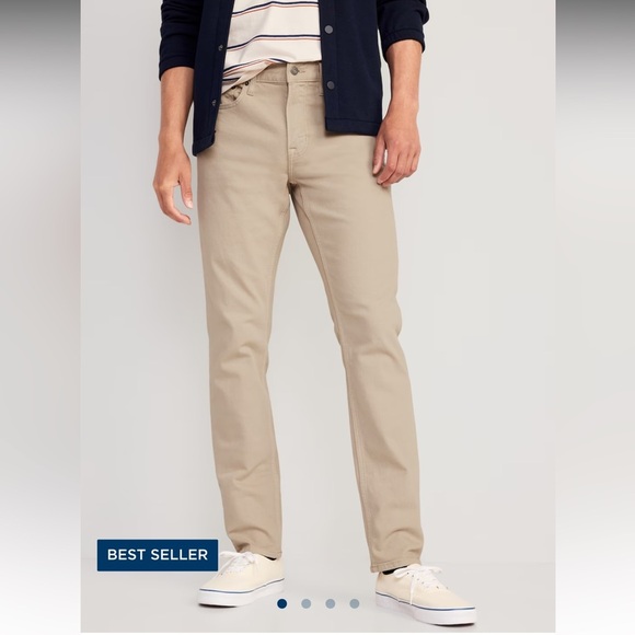 Old Navy Other - Old Navy Men’s Slim Five 5 Pocket Pants Light Khaki 32x34 Straight Leg Twill
